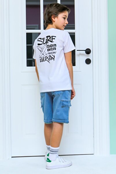 Mutlu Kids Boy's Back Printed Short Sleeve T-Shirt