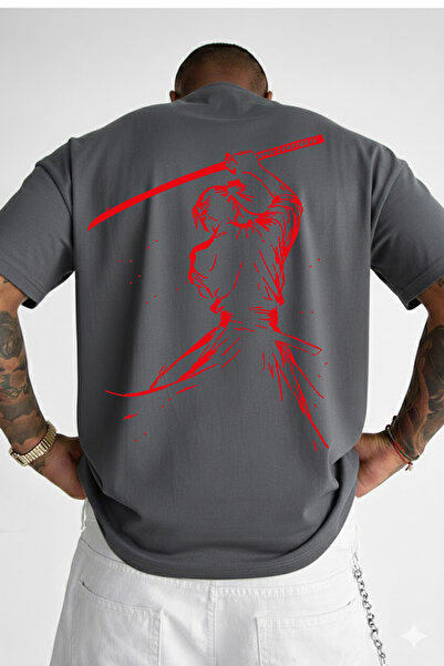 VEK Μπλουζάκι με στάμπα Πολεμιστή Σαμουράι στην πλάτη