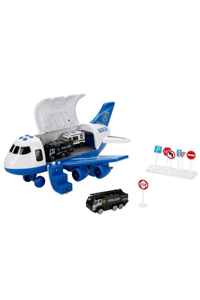 MiniklabToys Sesli Ve Işıklı Sürtmeli Polis Uçağı (1 Adettir)