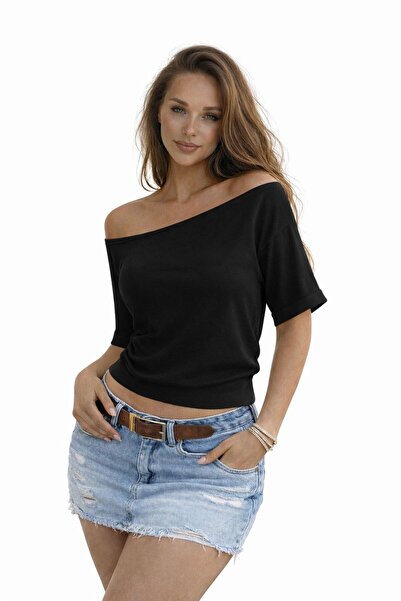 Up Trends Off-Shoulder Detailed Oversized Blouse
