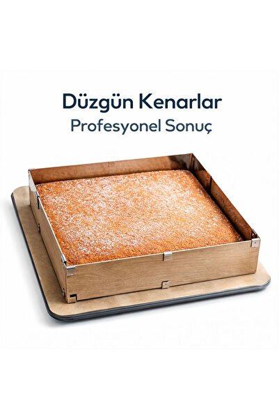 KOOB Kare-Dikdörtgen Ayarlanabilir Pasta Kek Kalıbı