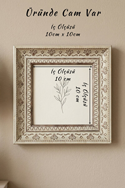 Asya Çerçeve Decorative Luxury Antique Square 10X10 Glass Plastic Photo Frame