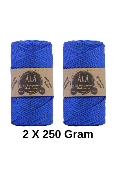 aladepo 2 Pieces XL Polyester Macrame No:6 (Thick) Bag String 2X250 Grams (To...