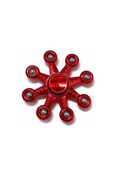 BAMTEBİ Metal Stres Çarkı Kırmızı 4 Farklı Desen Fidget Spinner Stres Atıcı v...