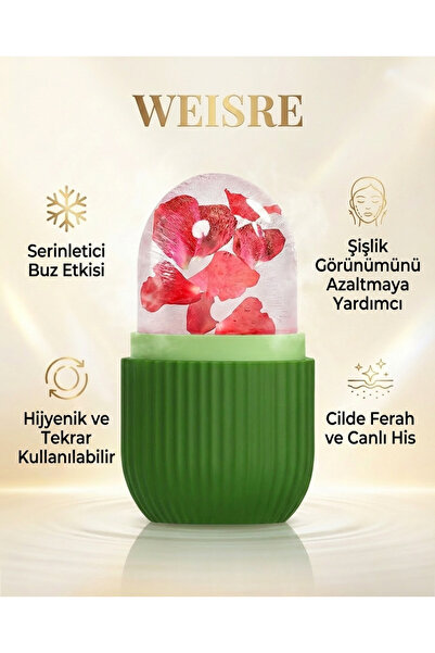 Weisre Buz Roller Yüz Masaj Aleti Silikon Ice Roller Soğuk Terapi Şişlik Gide...