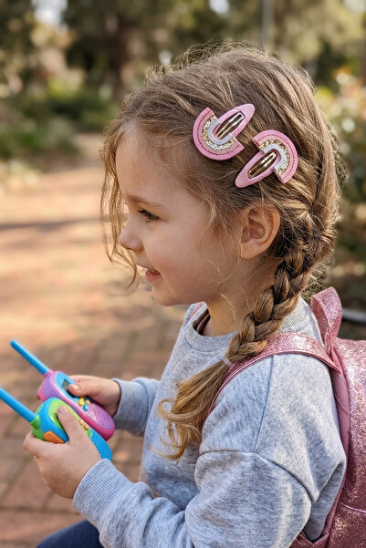 Liliza Accessories Çok Renkli Gökkuşağı Çocuk 2li Çıtçıt Toka