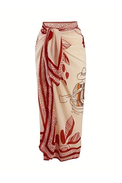 Mavero Summer Pareo Skirt Women's Patterned Tie-Up Beach Skirt Lightweight Fa...