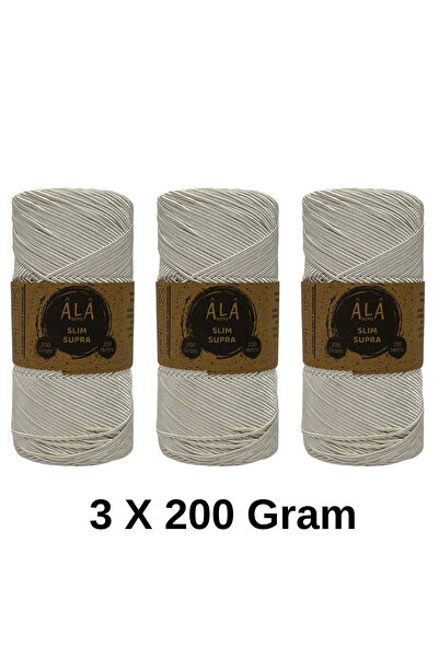 aladepo 3 Adet Slim Supra İp 200 Gram Mumlu İp 3x200 Gram (Toplam 600 Gram)