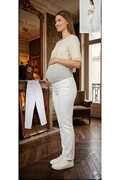 FİDAN FASHİON FDN Ρυθμιζόμενη ζώνη με σχέδιο τζιν για έγκυες μητέρες