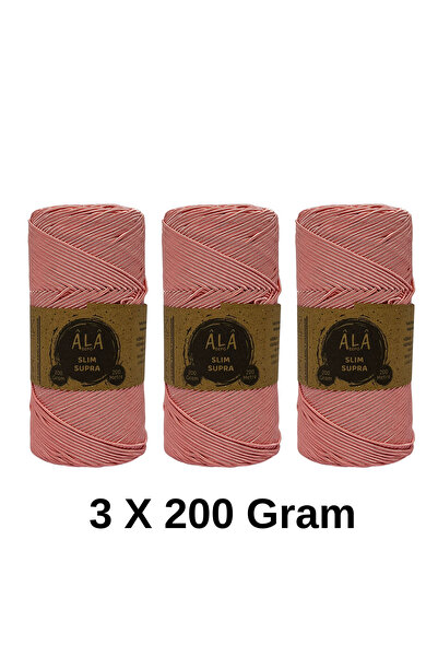 aladepo 3 Adet Slim Supra İp 200 Gram Mumlu İp 3x200 Gram (Toplam 600 Gram)