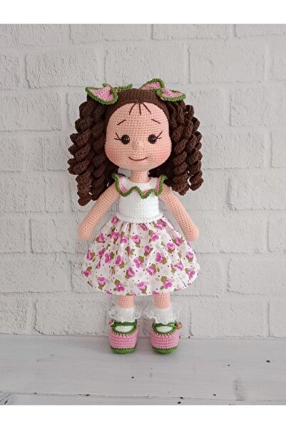 OYUNCAKPARK Bahar Rüyası Kıvırcık Saçlı Karnaval Bebek Amigurumi Organik Oyuncak