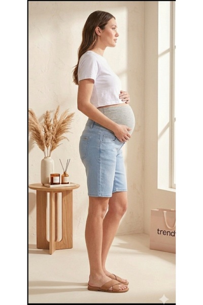 FİDAN FASHİON FDN ΣΟΡΤΣ ΤΖΙΝ ΓΙΑ ΕΓΚΥΜΙΝΕΣ ΜΕ ΕΛΑΣΤΙΚΗ ΛΑΣΤΙΧΕΔΡΑ ΖΩΝΗ ΚΑΙ ΡΥ...