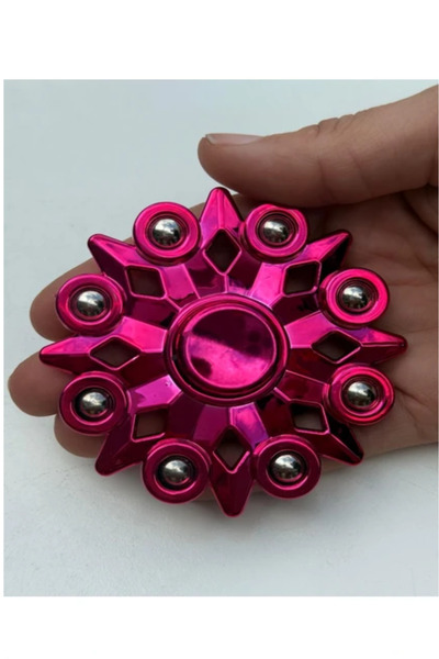 BAMTEBİ Metal Stres Çarkı Pembe 4 Farklı Desen Fidget Spinner Stres Atıcı ve ...