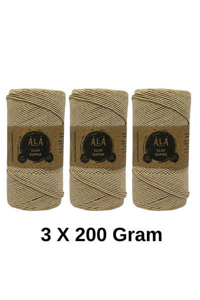 aladepo 3 Adet Slim Supra İp 200 Gram Mumlu İp 3x200 Gram (Toplam 600 Gram)