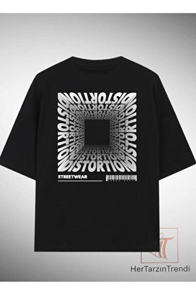 HerTarzınTrendi Tricou negru oversize pentru bărbați, cu imprimeu Never Quit ...