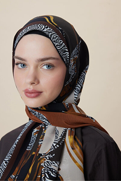 Maisa Ayçil Crepe Silk Shawl 70*190 cm - Tan