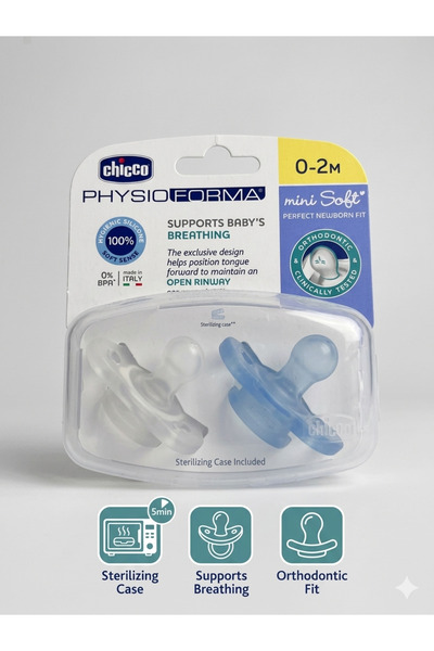 Lilnestore ChiccoPhysio Forma Mini Soft 0-2 Ay Emzik Erkek Bebek Emzik 2'li