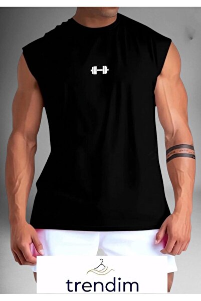 HerTarzınTrendi Ανδρικό βαμβακερό αθλητικό μπλουζάκι προπόνησης χωρίς μανίκια...