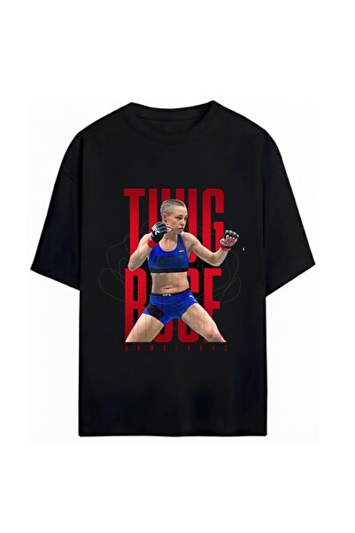 SVART WEAR Thug Rose Namajunas unisex majica prevelikog kroja od 100% pamuka