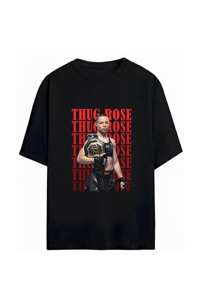SVART WEAR Thug Rose Namajunas unisex majica prevelikog kroja od 100% pamuka