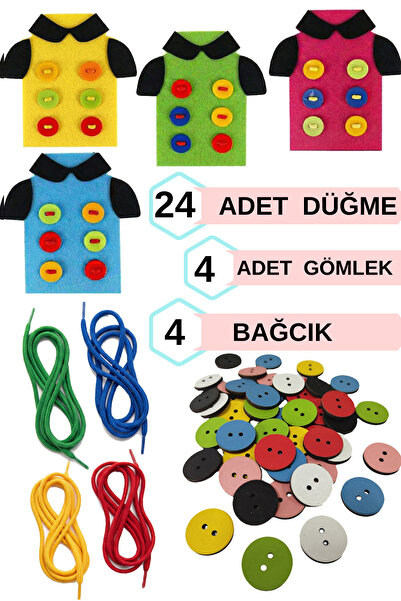 Leiste Shirt Button and Lacing Game 32 Pieces Montessori Educational Toy Pres...