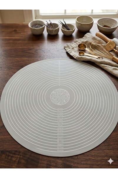 Enfa Home Hamur Matı Oval Silikon Hamur Açma Matı 60 cm Yapışmaz Isıya Dayanı...