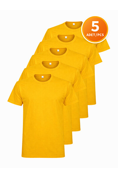 HANCLO Ανδρικό μαύρο μπλουζάκι 5 τεμαχίων σε πακέτο, βασικό βαμβακερό μπλουζά...