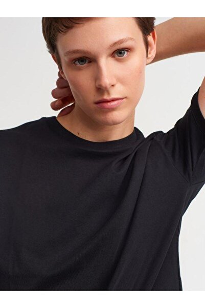 Dilvin 3683 Βασικό T-Shirt Μαύρο
