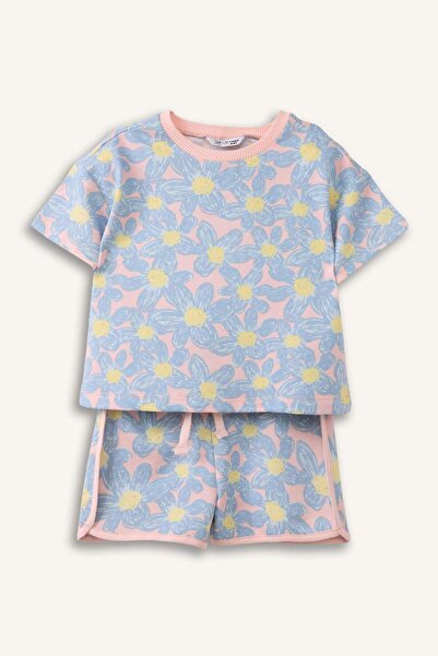 DeFacto Çiçekli 2li Takım Kız Bebek H5485A526SM