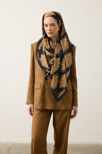 İpekhan Soft Shawl 3074 Black Cream