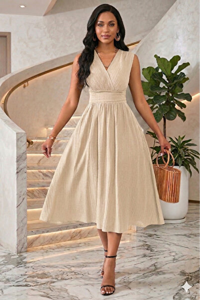 Modayakamoz Νέα σεζόν Γυναικείο φόρεμα με διπλό στράπλες λαιμόκοψη, ελαστική ...