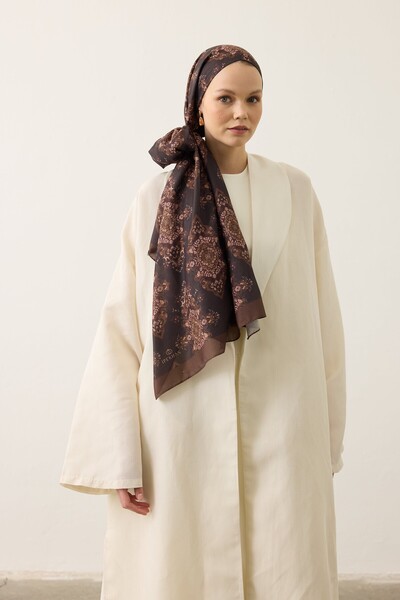 İpekhan شال ناعم 3074 بني غامق
