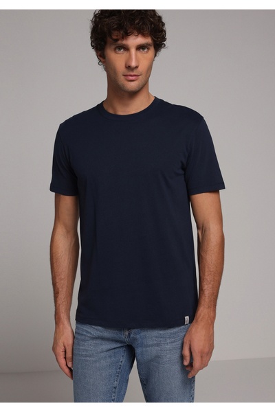 Colin's Tricou cu mânecă scurtă, albastru bleumarin, cu gât rotund, cu croial...