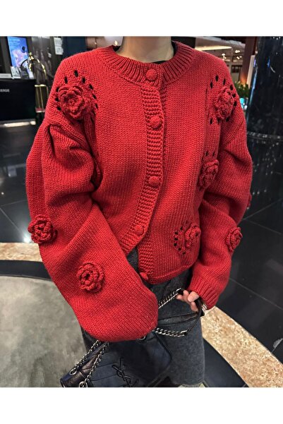 ALUXERA Studio Store Πλεκτή Ζακέτα με Ροζέτες