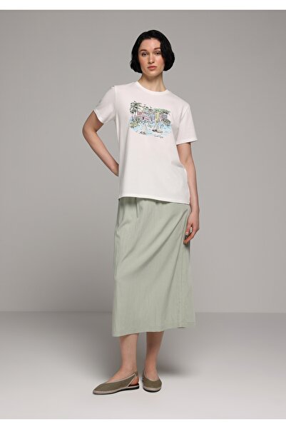 Colin's Μίντι ίσια γυναικεία πράσινη φούστα