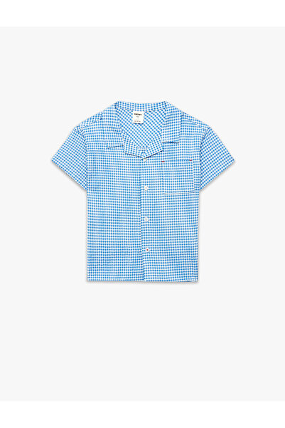 Koton Κλασικό πουκάμισο με κουμπιά και τσέπες, κοντομάνικο με γιακά και καρό ...