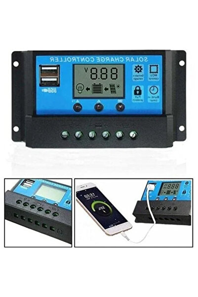 markentegra Solar Akü Şarj Kontrol Cihazı, 12V 24V 30 Amper Kapasite ile
