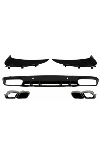 tuningset Διαχύτης προφυλακτήρα με πίσω πτερύγια, κατάλληλο για Mercedes C-Cl...