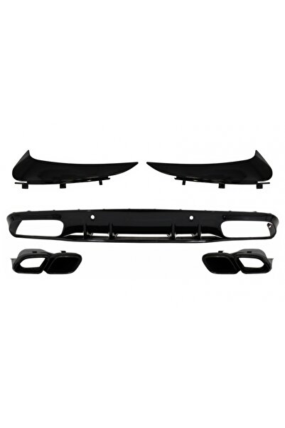 tuningset Διαχύτης προφυλακτήρα με πίσω πτερύγια, κατάλληλο για Mercedes C-Cl...