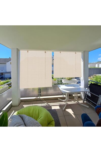 ROXART 80X180 CM STOR PERDE RATTAN HASIR DEKORATİF AÇILIR KAPANIR EV MAĞAZA İ...