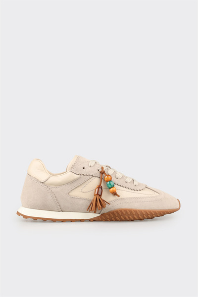 Elle Shoes Bej Deri Kadın Spor Ayakkabı