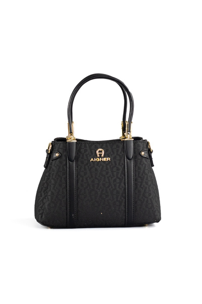 Aigner AG Classic Vintage Boston Tote Embossed Commuter Crossbody Bag