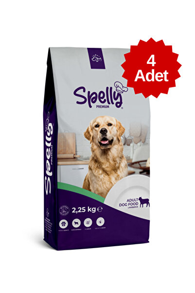 SPELLY [4xAdet] Premium Yetişkin Köpek Kuzulu&Pirinçli (2,25 Kg) Kuru Mama