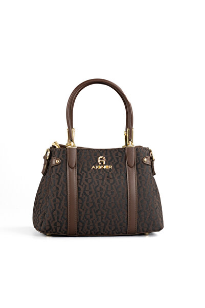 Aigner AG Classic Vintage Boston Tote Embossed Commuter Crossbody Bag