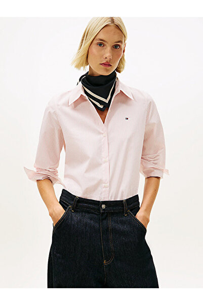 Tommy Hilfiger kadın essential poplin regular gömlek