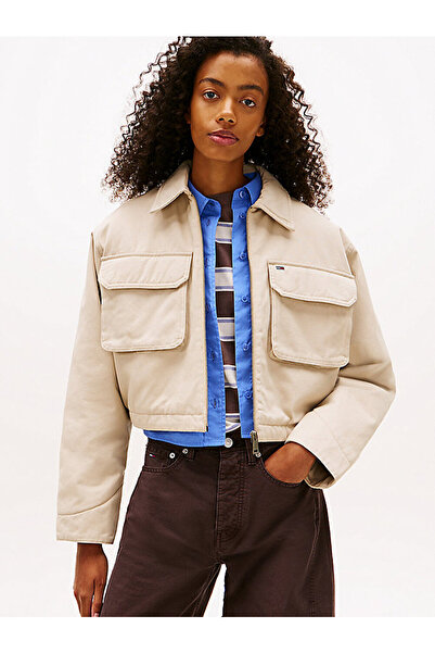 Tommy Hilfiger kadın tjw cropped workwear gömlek ceket