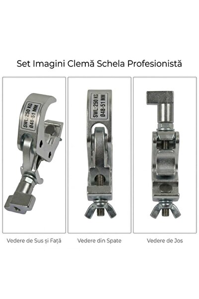 Danito Events Technologies Clema prindere lumini pe schela Klem DET 250 kg Argintiu
