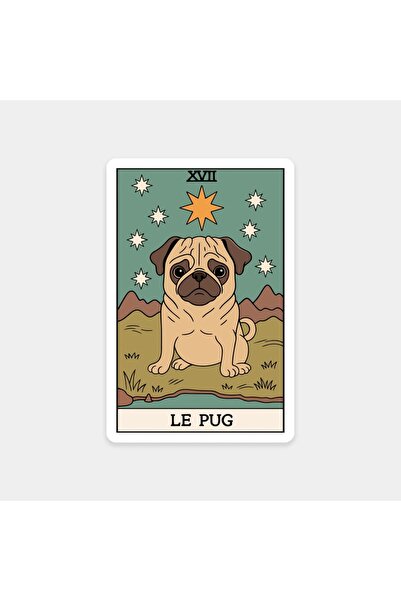 The Sticker Story. ملصق بطاقة التاروت على شكل كلب البج