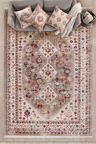 Home Heritage, Modern Vintage Etnik Afgan Eskitme Desenli Yumuşak Oturma Odas...