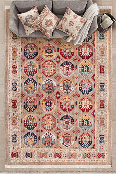 Home Heritage, Modern Vintage Etnik Afgan Eskitme Desenli Yumuşak Oturma Odas...